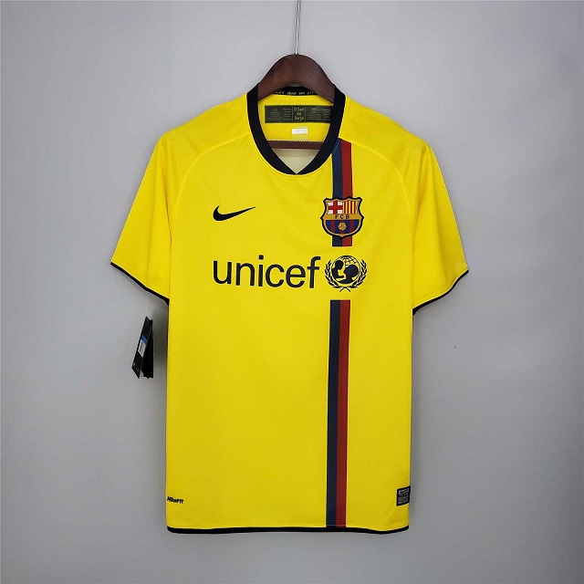 AAA Quality Barcelona 08/09 Away Yellow Soccer Jersey